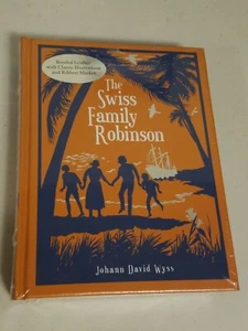 The Swiss Family Robinson Leatherbound Hardcover Book Johann David Wyss - Foto 1 di 5