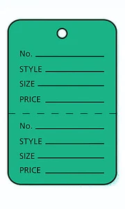 3000 Perforated Tags Price Sale 1 ¼ x 1 ⅞” Two Part Green Unstrung Tag Small - Picture 1 of 1