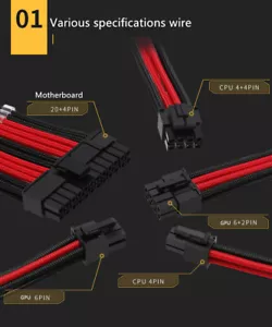 Cables de extensión con manga Barrow con peines para GPU CPU Mobo - Imagen 1 de 6