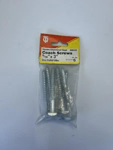 Square Head Coach Screws 5/16’’x 3" SQUARE HEAD Zinc Plated Steel 6pcs - Picture 1 of 4