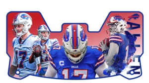 Bills Josh Allen FS Helmet Visor  w clips Multiple designs to choose from. - Picture 1 of 16