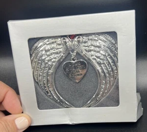 Memorial Ornament Angel Wings w/ Heart • A piece of my heart is in Heaven - Picture 1 of 5