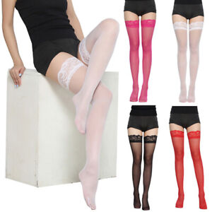 Sexy Womens Sheer Lace Thigh High Hold-ups Pantyhose Stay Up Stockings Hosiery