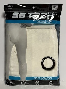 Mens SB Tech Thermal Pant Moisture Wicking Retains Heat Off White XL 40-42 NIP - Picture 1 of 3