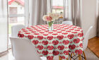 Kissing Round Tablecloth Lip and Heart Shape Motif