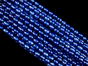 Freshwater Pearls Blue Rice 5-7mm Irregular 35cm Strand DIY Jewelry  - Picture 1 of 1