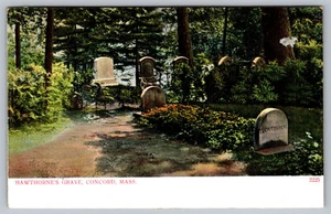 Hawthorne’s Grave Concord Massachusetts ungeteilte Rückseite Vintage Postkarte A10 - Bild 1 von 2