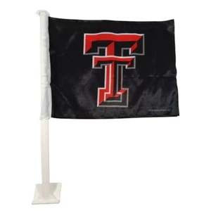 Texas Tech Red Raiders Double Sided Car Flag w/ Plastic Display Pole - Picture 1 of 9