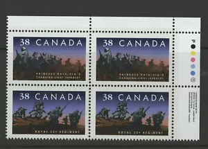 CANADA #1250ii Regiments INSCRIPTION BLOCK vfnh - Picture 1 of 2