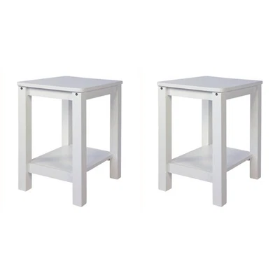 Sitzhocker mit Stauraum Holz Weiß 2er Set 2 Hocker Fußhocker Massiv Homestyle4u - Bild 1 von 4