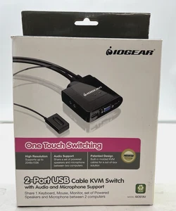 IOGear GCS72U 2-Port USB Cable KVM Switch With Audio and Microphone Support - Picture 1 of 3