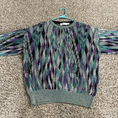 VTG Wavy Textured Stripe Colorful Shades St. Croix Sweater Size S USA (23”x26”) - Image 1 of 4
