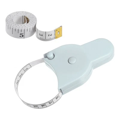 Retractable Body Measure Tape 150cm Blue w 60" Double Scale White Soft Tape - Imagen 1 de 4