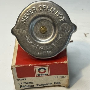 GM RC-1 Radiator Pressure Cap 7 # Vintage NOS Stainless Corvette 850795 Delco - Picture 1 of 5