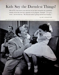 1957 Kids Say the Darndest Things Vintage Print Ad Art Linkletter TV Show Humor - Picture 1 of 1
