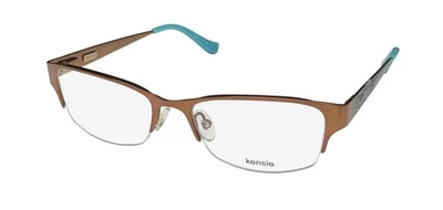NEW KENSIE MODERN EYEGLASSES WOMENS BR HALF-RIM BROWN 51-17-135 METAL & PLASTIC - Image 1 of 4
