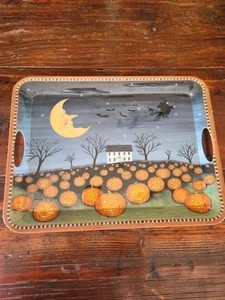 David Carter Brown Pumpkin Hollow Sakura Halloween Large Serving Tray Rare - Picture 1 of 8