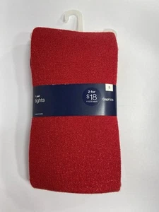 Gap Kids Red Glitter Tights Youth Girls Size Small 5-7 - Picture 1 of 3