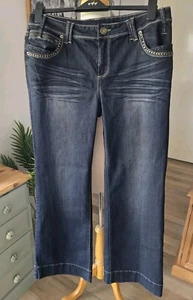 CITY CHIC black flared denim jeans - 14 BNWT - Picture 1 of 4