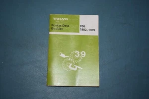 1982-1989 Volvo 700 Series Pocket Data Specifications Service Manual Booklet - Bild 1 von 10
