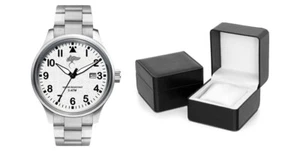 Orologio Analogico Con Datario Quadrante Argento Fiamma Carabinieri Cinturino Me - Imagen 1 de 6