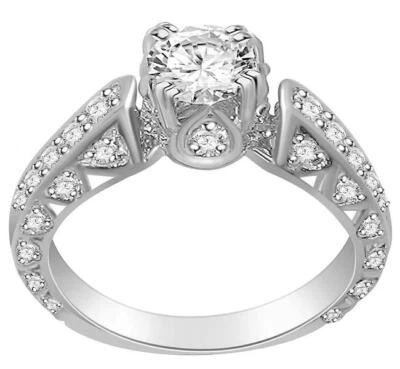 I1 G 1.30 Ct Genuine Diamond Solitaire Anniversary Ring Prong Set 14K White Gold - Image 1 of 4