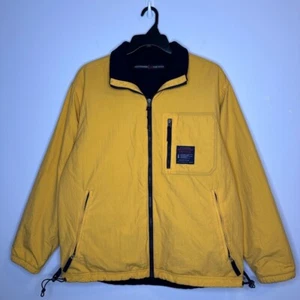 Vintage Abercrombie&Fitch Men's Yellow/Black Reversible Fleece Utility Jacket M - Picture 1 of 8