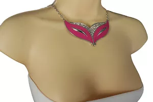 Elegantes Mujeres Cadenas de Metal Plateado Rosa Mascarada Moda Collar Pendientes Ostentosos - Imagen 1 de 11