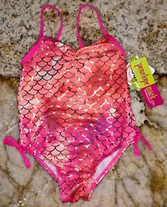 PENELOPE MACK Metallic Scales Pink Coral Gold White 1pc Swim Suit Girls Sz 2T - Picture 1 of 3