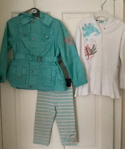 Pampolina Girls 5 Piece Designer Outfit Age 5 Years Blue White VGC - Picture 1 of 18