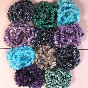 11 Fili Pietra Preziosa Chip Pepita Perline Gioielli Forniture Artigianali Ametista Malachite - Foto 1 di 4