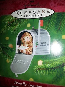 Hallmark Andenken 2000 Freundlich Gruß Hedgehog Weihnachten Ornament Vintage Neu - Bild 1 von 8