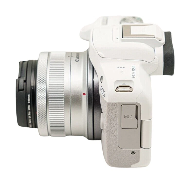 Canon EOS R50 Mirrorless Camera with RF-S18-45mm F4.5-6.3 IS STM Lens - White (5812C012)