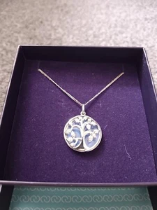 Silver Necklace and Silver Open Lockett Pendant (Love You To The Moon And Back) - Picture 1 of 6