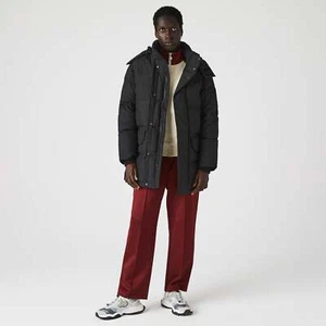 Lacoste Uomo, Cappotto Lungo Tampone con Cappuccio Staccabile Idrorepellente - Foto 1 di 18