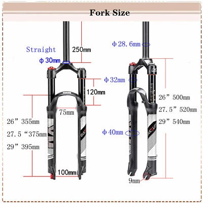 BUCKLOS 26/27.5/29" XCM/XCT/XCR Bike Suspension Fork 120/100mm Straight/Tapered - Image 1 of 4
