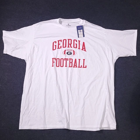 Georgia Bulldogs UGA T Shirt Men's 5XL White Short Sleeve Fanatics Graphic Print Cover