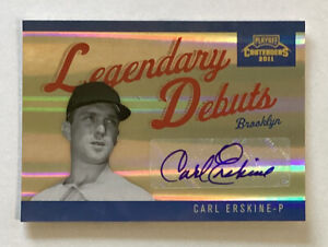 Carl Erskine AUTOGRAPH S/N 25/99!  2011 Playoff Contenders Legendary Debuts Auto
