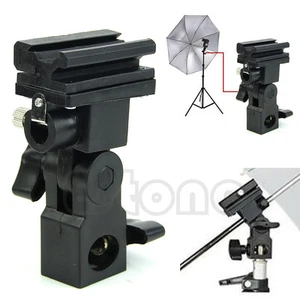 Hot Shoe Swivel Mount Photo Flash Adapter Umbrella Holder Light Stand Bracket B - Picture 1 of 9