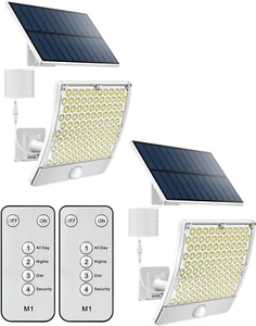 Luz solar exterior 105 LED con sensor, IP65, control remoto, jardín - Picture 1 of 12