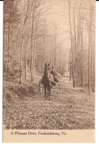 FREDERICKSBURG VA A Pleasant Drive caballo y buggy sepia como nuevo principios de 1900 - Imagen 1 de 2