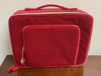 Nuevo Bolso Estuche Tren Estee Lauder 2023 Edición Limitada Terciopelo Rojo con Asa Foto 1 de 4