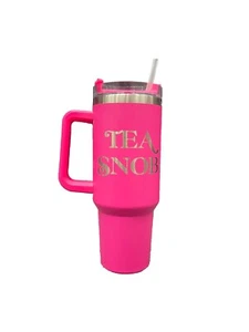 Tumbler 40 oz | Tea Snob Tumbler | Pink Tumbler - Picture 1 of 1