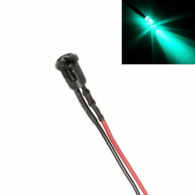 SWITCH ELECTRONICS Green Pre Wired 3mm LED + Bezel Holder Light Lamp 12V