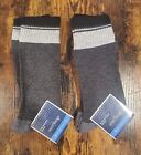 West Loop Men's Thick Socks Crew 2 Pair Black and Gray Shoe Size 6-12