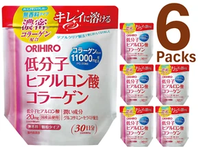 Orihiro low molecular weight hyaluronic acid collagen pouch 30days×6packsb - Picture 1 of 6