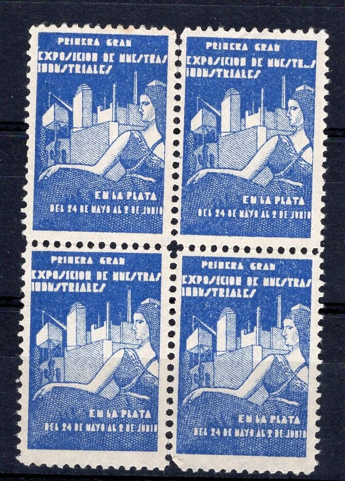 ARGENTINA, INDUSTRY, BLOCK OF 4 CINDERELLAS, M NO GUM - Image 1 of 1