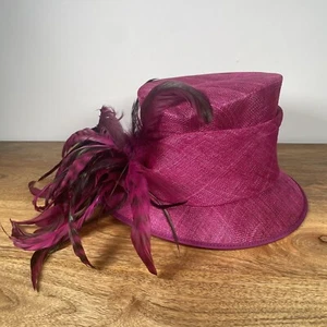 Jacques Vert Wedding Hat Purple Mother Of Bride Races Formal Occasion Feathers - Picture 1 of 11