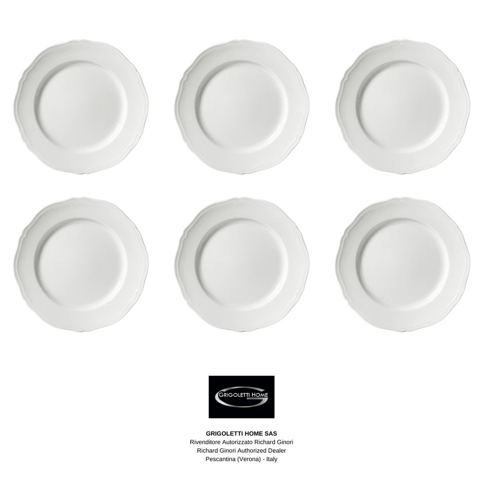 Richard Ginori - Antico Doccia - Set 6 Piatti Piani ø cm 26,5 / inch 10.43 - Image 1 of 4