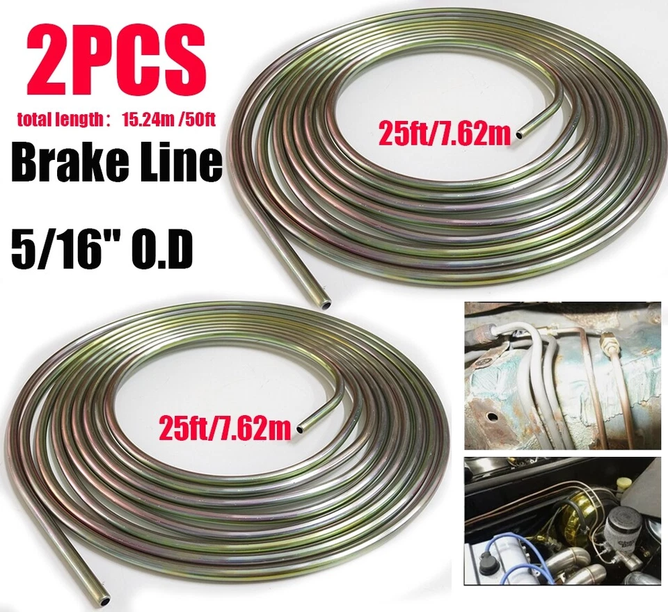 Tubo de línea de freno de automóvil de 5/16" para sistema de transmisión de frenado hidráulico bobina de 25 pies Foto 1 de 4